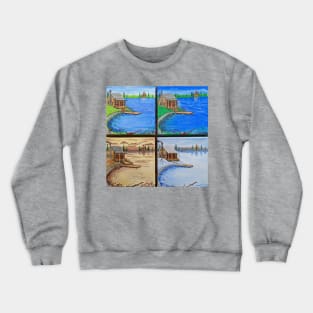 Cabin at the Lake in the Four Seasons Crewneck Sweatshirt